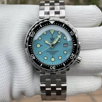 Мужские полностью автоматические механические наручные часы STEELDIVE SD1975 с многоцветным циферблатом NH35, швейцарские светящиеся водонепроницаемые часы 300 м