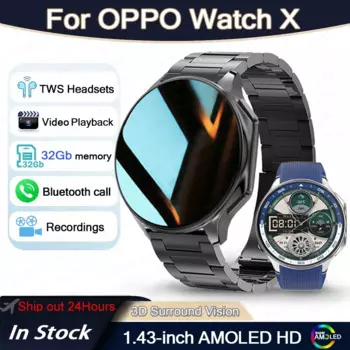 Мужские Смарт-часы для Huawei OPPO, 3D объемное зрение, AMOLED дисплей, 32 Гб большой памяти, музыкальный проигрыватель, часы, Смарт-часы 2024