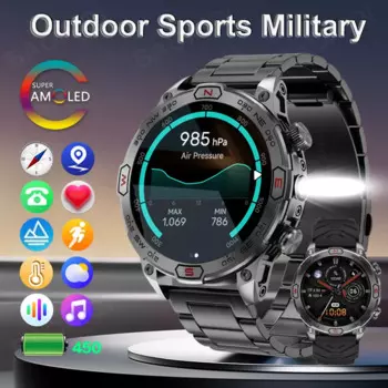 Мужские смарт-часы с GPS, экран 1,43 дюйма, 466*466 HD, AMOLED