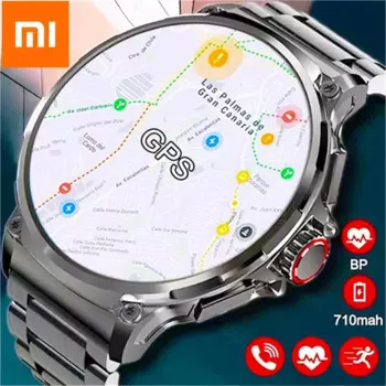 Мужские Смарт-часы Xiaomi с GPS-треком, экран 1,85 дюйма Ultra HD AMOLED, аккумулятор 710 мАч, Bluetooth, Смарт-часы для звонков, новинка 2024 для Huawei