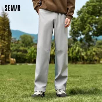 Мужские Водонепроницаемые Брюки Semir, устойчивые к пятнам, новинка зимы 2024, свободные прямые брюки, однотонные универсальные брюки