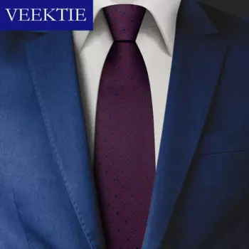 Мужской деловой ГАЛСТУК VEEKTIE, деловой галстук в полоску 8 см, с пейсли графическими сетками, в стиле ретро