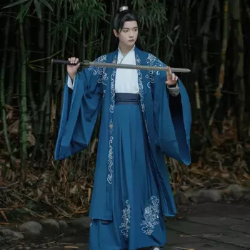 Мужской костюм Hanfu для косплея на Хэллоуин, наряд ханьфу для мужчин, платье ханьфу династии ханьфу, старинный костюм, народное платье, японский самурай