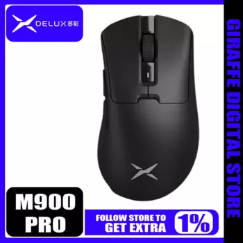 Мышь Delux M900 Pro + беспроводная, 8k, 2 режима, Paw3395