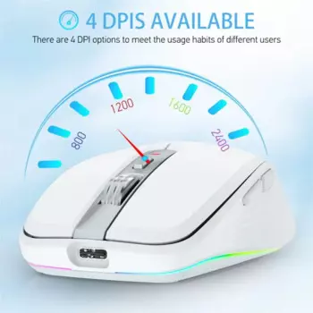 Мышь компьютерная беспроводная Бесшумная, 2,4 ГГц + BT5.1, 2400 DPI