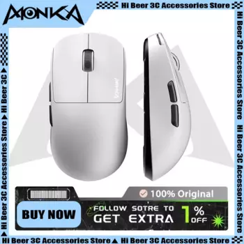 Мышь Monka M3 Paw3395 игровая беспроводная, 3 режима, 53 ггц, 26000dpi