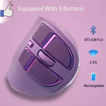 Мышь Вертикальная Беспроводная Jomaa, Bluetooth +, 2,4 ГГц, USB
