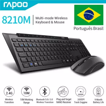 Набор для клавиатуры и мыши Rapoo, 8210 м, с мультимедийными клавишами