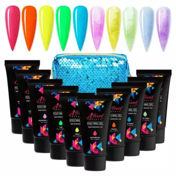 Набор для наращивания ногтей Astound Beauty, 10 неоновых блестящих цветов, 15 г/шт.