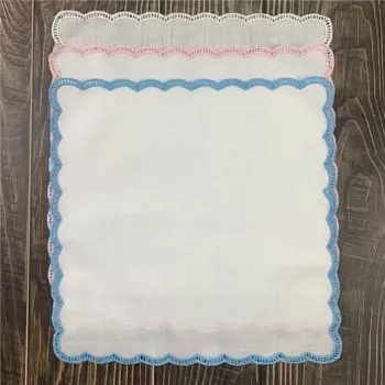 Набор из 12 модных свадебных носовых платков 12x12 "Белые рами/льняные носовые платки с вышитыми краями гребешка винтажные Hanky