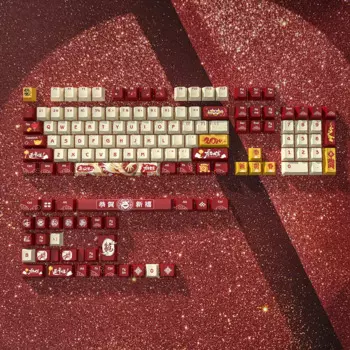 Набор клавиатур Dragon Year Good Luck с подставкой и профилем Cherry для клавиатуры 87 tkl 104 ansi xd64 bm60 xd68 xd84 BM87 BM65