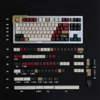 Набор клавиш 170 PBT, колпачок клавиш GMK Cherry Profile, механическая клавиатура смешанных цветов с краской-подставкой Alice 80 Pro 2.75U 6U 7U, колпачки клавиш для пропускной панели