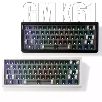 Набор механической клавиатуры GMK67, трехрежимная игровая клавиатура с проекцией ближнего света RGB для 3/5-контактных переключателей, 61 клавиша, с функцией горячей замены