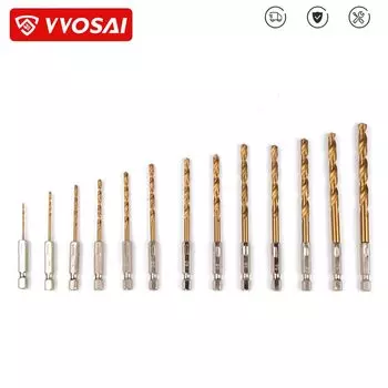 Набор сверл VVOSAI 13 шт., титановое покрытие