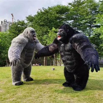 Надувной костюм King Kong для взрослых на Хэллоуин, плюшевый пушистый талисман, животное, Венецианский карнавальный костюм, пушистый костюм, орангутан, Горилла