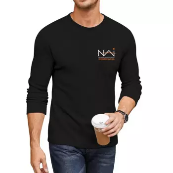 NAI Logo — белая/оранжевая длинная футболка, футболка большого размера, мужские футболки с чемпионами