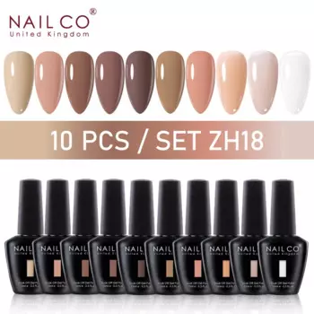 NAILCO 10 шт./компл. Гель-лак для ногтей нюдовые розовые блестки популярные цвета дизайн ногтей Гибридный лак полуперманентный праймер гель набор