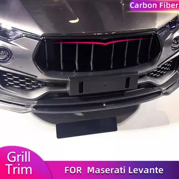 Накладка на решетку переднего бампера из углеродного волокна для Maserati Levante Base S Sport Utility, 4-дверная 2016-2020, автомобильная передняя сетчатая решетка, накладка
