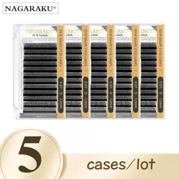 Накладные ресницы NAGARAKU в форме цветения 3D, 4D, 5D, 6D, 5 коробок