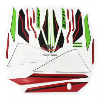 Наклейка для кузова мотоцикла Ninja400, полный комплект, аппликация для шелкографии 2021, зеленая, белая, красная, черная линия, переводная картинка