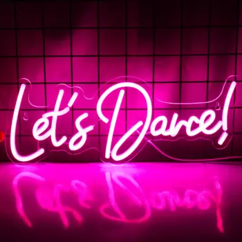 Наклейка на стену Let's Dance, ярко-розовая светодиодная подсветка для оформления стен на День святого Валентина