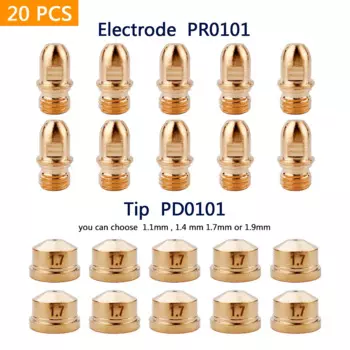 Наконечник PD0101 (1,1, 1,4, 1,7, 1,9 мм), 10 шт. и электроды PR0101, 10 шт., A101, A141, тип Trafimet, фонарь для плазменной резки