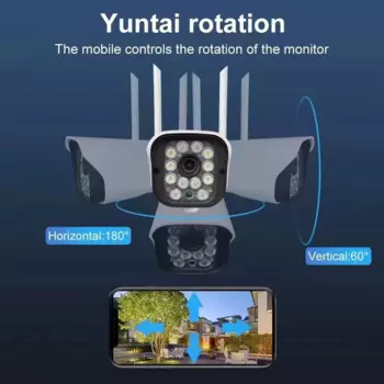 Наружная Водонепроницаемая цилиндрическая IP-камера 3MP 1296P V380 с приложением, беспроводная вращающаяся домашняя камера видеонаблюдения Yuntai