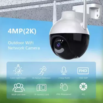 Наружная Водонепроницаемая Камера Безопасности IP66, HD ночное видение, домашний беспроводной пульт дистанционного управления, Al Обнаружение человека, 2-полосная аудиокамера