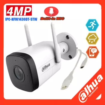 Наружная Wi-Fi камера видеонаблюдения Dahua, 4 МП, фонарь 30 м, H.265, IP67, встроенный микрофон и динамик, цилиндрическая сетевая камера видеонаблюдения