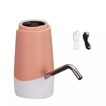 Насос для бутылки с водой, электрический насос, зарядка через USB, автоматический дозатор питья, насос для кухни, кемпинга, мастерской (розовый)