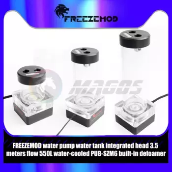 Насос FREEZEMOD + цилиндрический резервуар, общая длина 100/150/200 мм, дополнительный комплект, освещение RGB 12 В, охладитель воды для ПК, встроенный пеногаситель