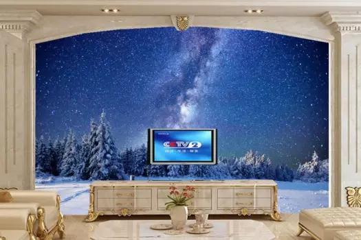 Настенная 3d Роспись на заказ, обои с изображением зимних лесов, неба, звезд, снега, пихты, ночи, природы, фоновые обои для гостиной, телевизора, дивана, спальни, papel de parede