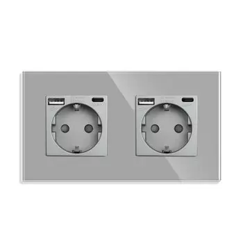 Настенная светильник етка Bingoelec с разъемами USB Type-C и RJ45