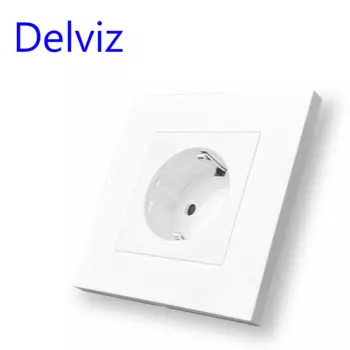 Настенная розетка Delviz 16 А, белая высокопрочная поликарбонатная панель, переменный ток 110-250 В, бытовая встроенная электрическая розетка европейского стандарта