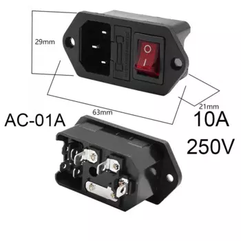 Настенная розетка IEC320 C14 латунная 220В 10А