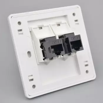 Настенная розетка RJ45 CAT6 белый+черный