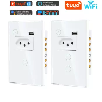 Настенная розетка с поддержкой Wi-Fi Smart Tuya, Бразилии