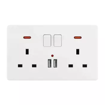 Настенные электрические переключатели с Usb, розетка стандарта Великобритании, золотистая/белая/черная/Серебристая пластиковая панель, Мальта, 110-250 В