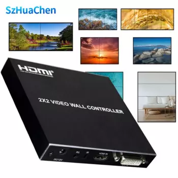 Настенный контроллер для ТВ и видео 2x2 HDMI DVI 1080P 60 Гц 1X2 1X4 1X3 2X1 3x1 4X1, многофункциональный видеоэкран, процессор, переключатель, устройство для соединения 180 'Flip