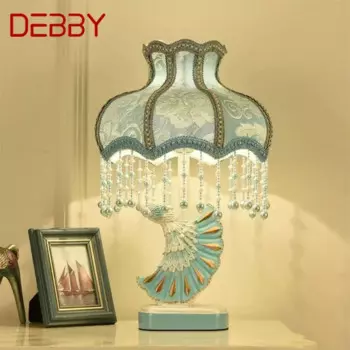 Настольная лампа DEBBY с Европейским павлином, роскошная гостиная, спальня, девушка, вилла, гостиницы, искусство, прикроватный столик