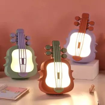 Настольная лампа для скрипки с мультяшным рисунком, Бытовая Гостиная, настольное украшение, портативная, креативная, зарядка, ночник, детские подарки