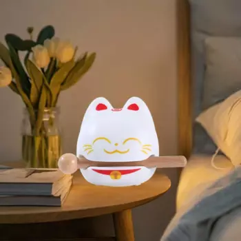 Настольная лампа Lucky Cat с динамиком, портативная статуя, украшение, креативная маленькая настольная лампа для женщин, гостиная, детская тумбочка