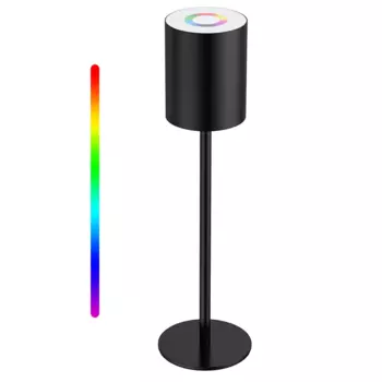 Настольная лампа с сенсорным управлением, беспроводная настольная лампа RGB, портативная настольная лампа для дома и улицы черного цвета