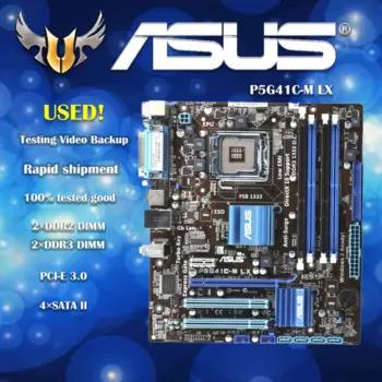 Настольная Материнская плата Asus P5G41C-M LX, Intel G41 Socket LGA 775 DDR2 и DDR3 u-ATX, распродажа