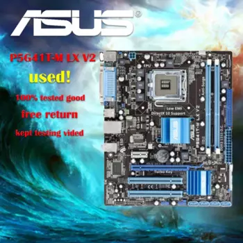 Настольная Материнская плата Asus P5G41T-M LX V2 G41 Socket LGA 775 Q8200 Q8300 DDR3 8G UEFI BIOS