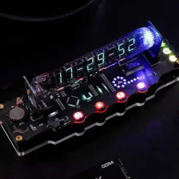 Настольные часы Cyberpunk с флуоресцентной трубкой, креативные настольные часы для киберспорта, украшение для стола с цифровой подсветкой