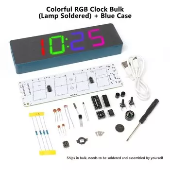 Настольные часы металлические RGB