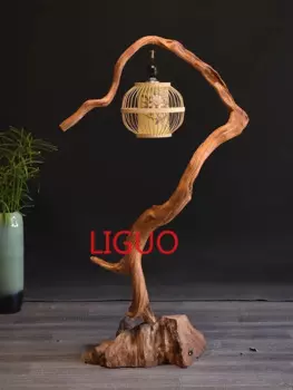 Натуральная художественная настольная лампа Taihang Thuja Sutchuenensis, корневая резьба, напольное украшение, ремесло, древесина, антиквариат