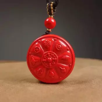 Натуральный кулон Lucky Eight Treasure, высококачественный кулон императора из Красного песка для мужчин и женщин, ожерелье, ювелирные изделия,
