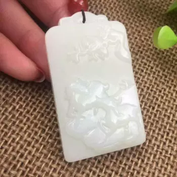 Натуральный новый изысканный кулон Hetian Jade Sheep Ruyi ювелирные изделия P0039